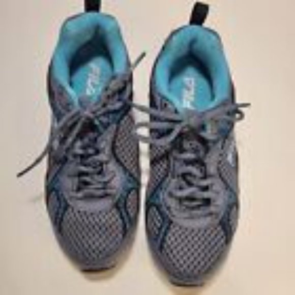 Fila Women Size 6 Gray and Turquoise Running Breathable Sneaker - Picture 6 of 8